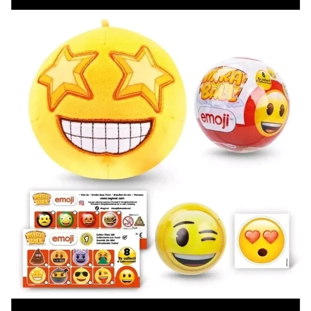 Emoji Plush MiraBall Mystery Ball with Stickers & Fidget Toys (1-Pack)